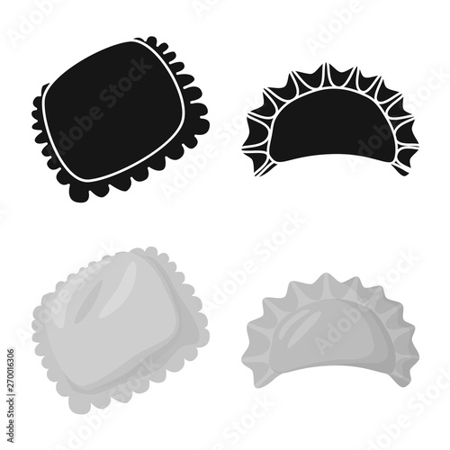 Isolated object of products  and cooking symbol. Collection of products  and appetizer vector icon for stock.