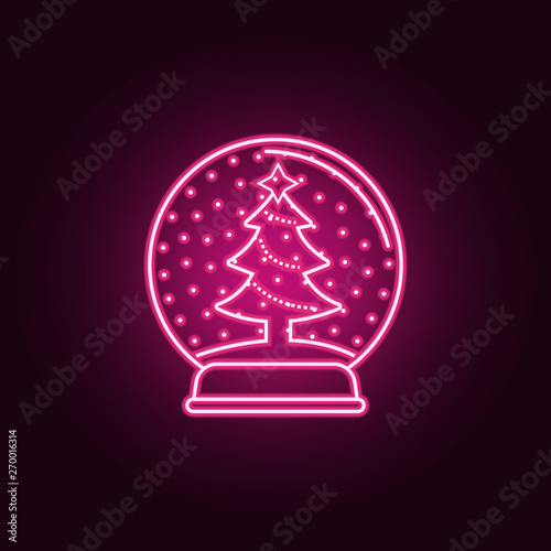 Christmas ball with a Christmas tree neon icon. Elements of web set. Simple icon for websites  web design  mobile app  info graphics