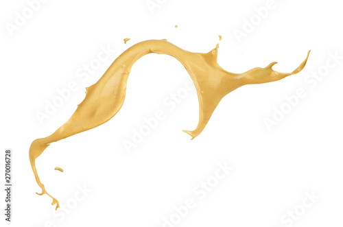 mustard splash on white background Fototapet