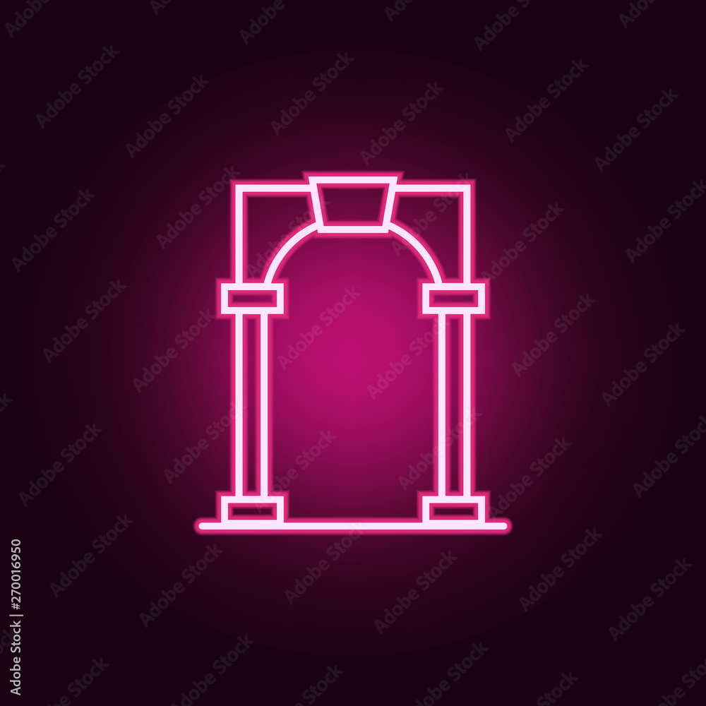 arch neon icon. Elements of web set. Simple icon for websites, web design, mobile app, info graphics arch neon icon. Elements of web set. Simple icon for websites, web design, mobile app, info graphics