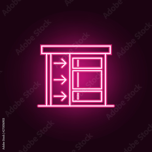 cabinet with an open door neon icon. Elements of web set. Simple icon for websites  web design  mobile app  info graphics