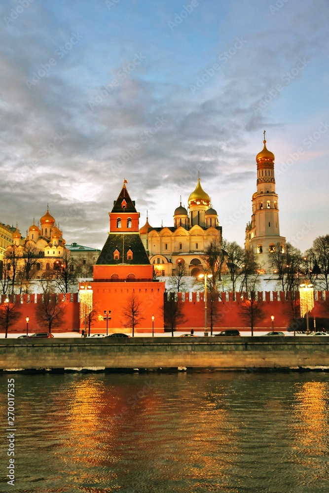 Fototapeta premium Architecture of Moscow Kremlin. Color photo.