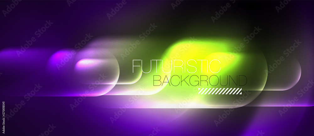Neon glowing techno lines, hi-tech futuristic abstract background template Neon glowing techno lines, hi-tech futuristic abstract background template