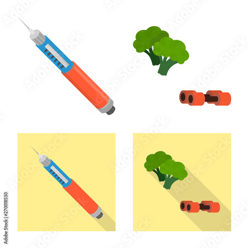 Vector design of diet and treatment  logo. Collection of diet and medicine stock vector illustration.