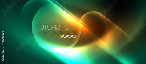 Neon glowing techno lines, hi-tech futuristic abstract background template