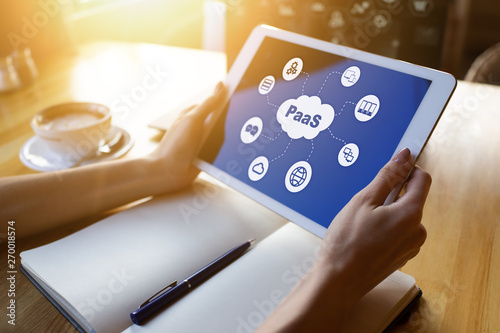 PaaS - Platform as a service. Technology and internet concept on screen. photo