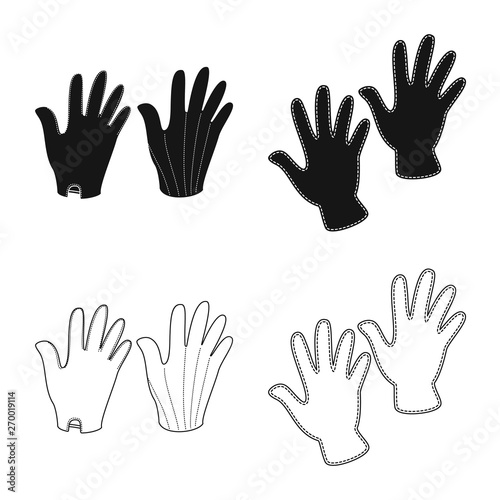 Isolated object of silhouette and safety symbol. Set of silhouette and comfort stock vector illustration.