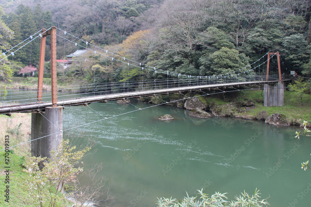 footbridge and river around izumo (japan) footbridge and river around izumo (japan)