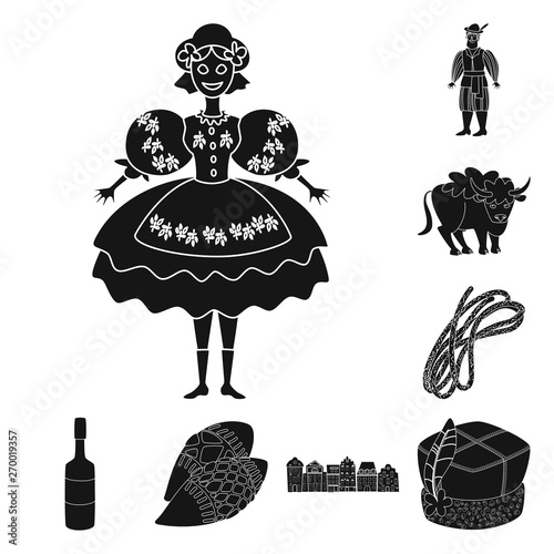 Vector illustration of heritage and landmarks sign. Collection of heritage and travel vector icon for stock.