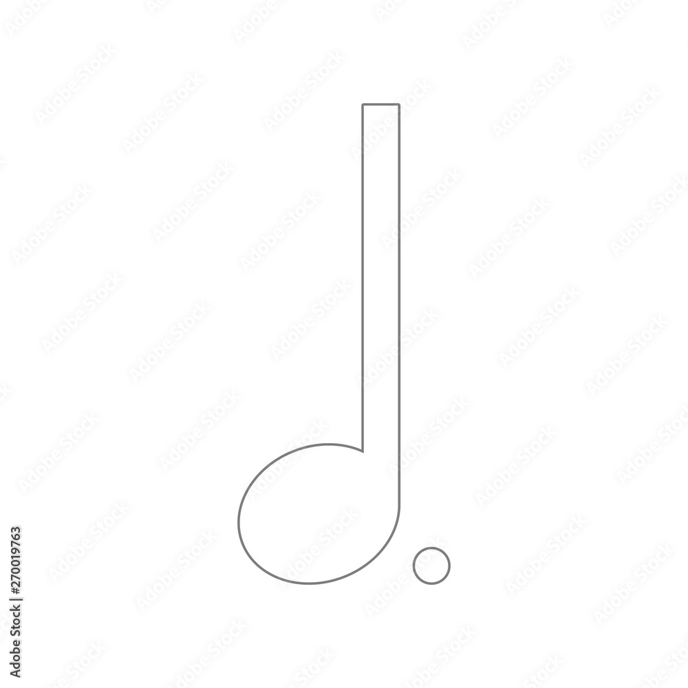 Half music note icon. Element of web for mobile concept and web apps icon. Outline, thin line icon for website design and development, app development Half music note icon. Element of web for mobile concept and web apps icon. Outline, thin line icon for website design and development, app development