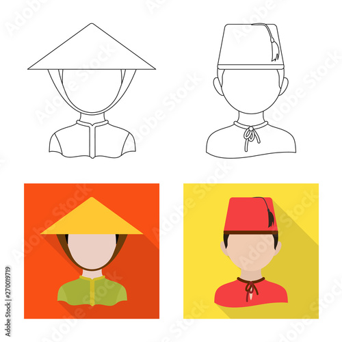 Vector design of imitator and resident logo. Collection of imitator and culture vector icon for stock.