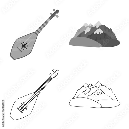Isolated object of culture and sightseeing symbol. Collection of culture and originality stock vector illustration.