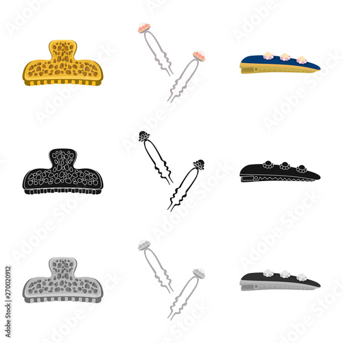 Vector illustration of beauty and fashion symbol. Set of beauty and female stock symbol for web.