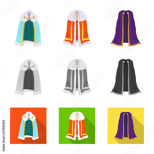 Isolated object of material and clothing logo. Collection of material and garment stock vector illustration.