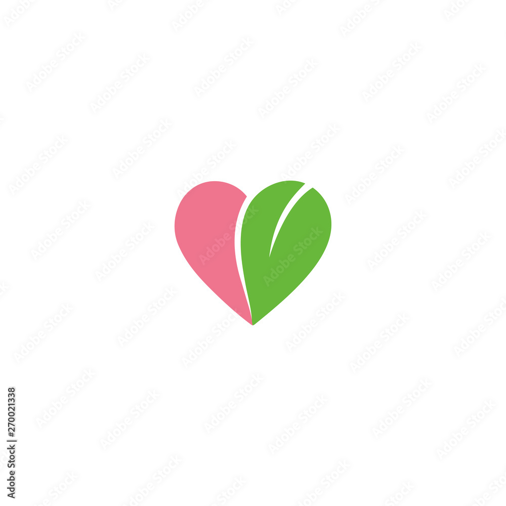 Eco friendly logo design heart shape with leaf vector Eco friendly logo design heart shape with leaf vector