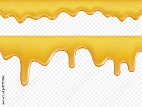 seamless flowing honey texture on white background