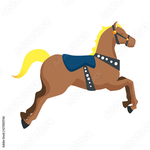 carousel horse carnival icon vector illustration