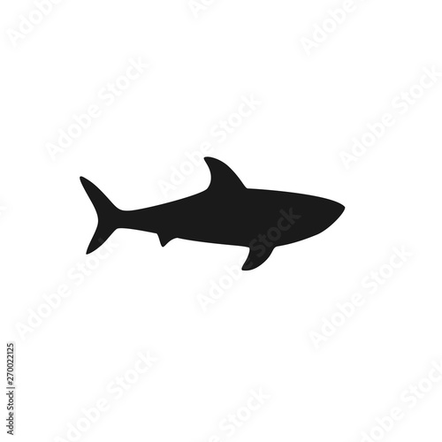 Shark silhouette isolated on white vector