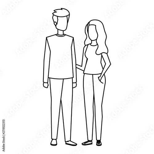 Wallpaper Mural young couple lovers avatars characters Torontodigital.ca