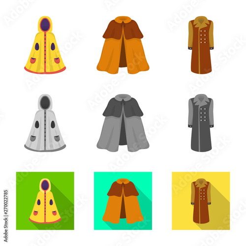 Vector design of material and clothing sign. Collection of material and garment vector icon for stock.