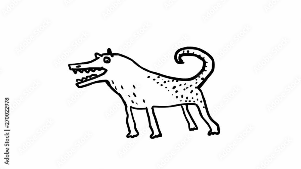 Funny barking dog. Seamless loop hand drawn animation. Funny barking dog. Seamless loop hand drawn animation.