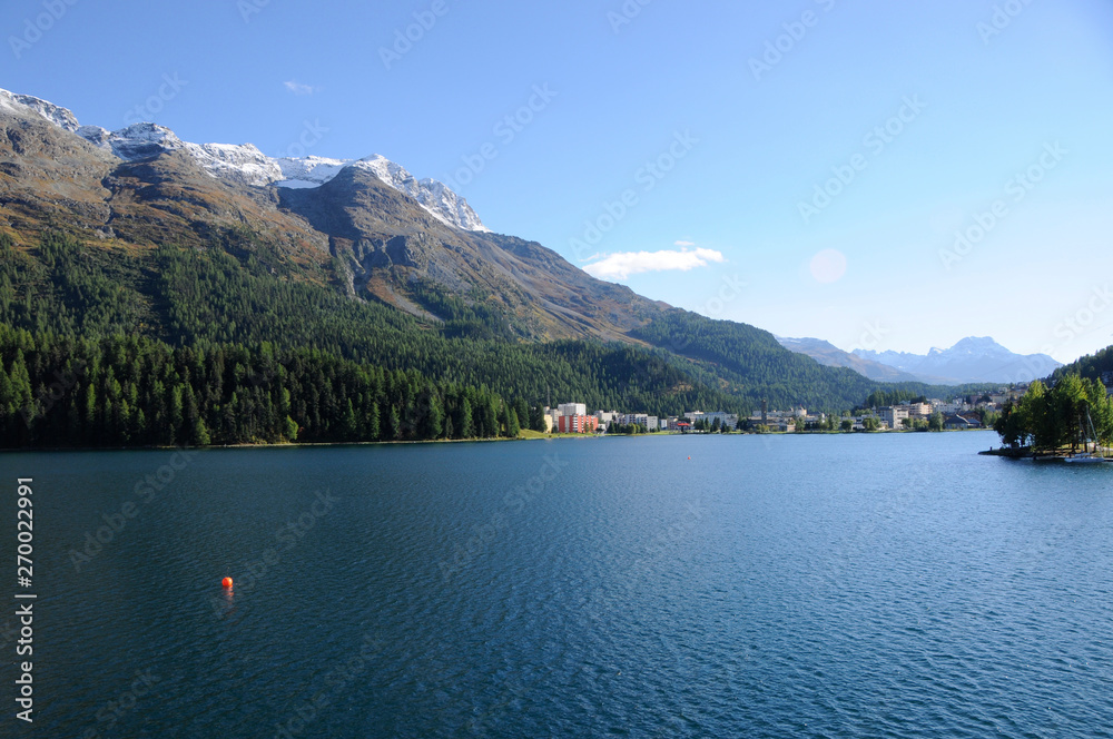 Swiss Alps: Lake St. Moritz in the upper Engadin valley