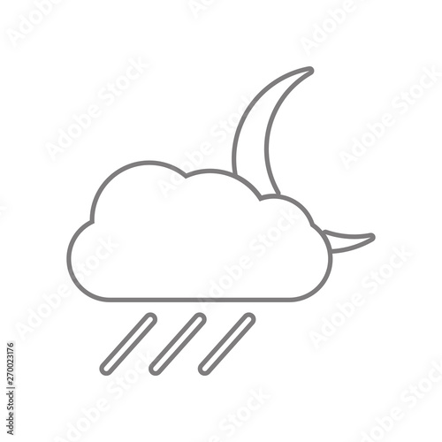 Cloud and Moon icon. Element of web for mobile concept and web apps icon. Outline, thin line icon for website design and development, app development