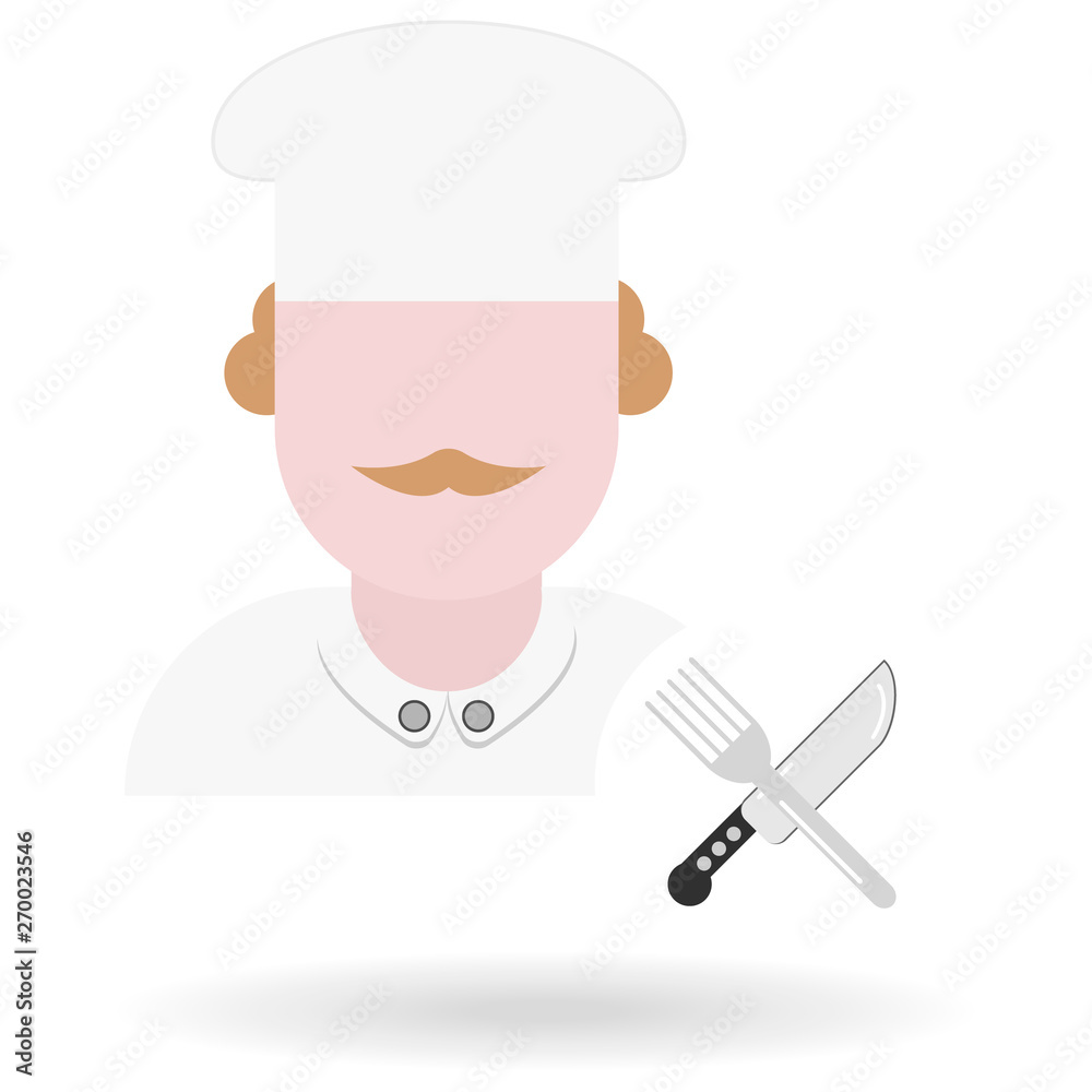 cook flat icon with knife and fork symbol cook flat icon with knife and fork symbol