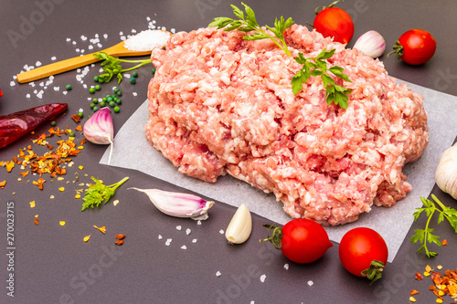 Raw minced pork.