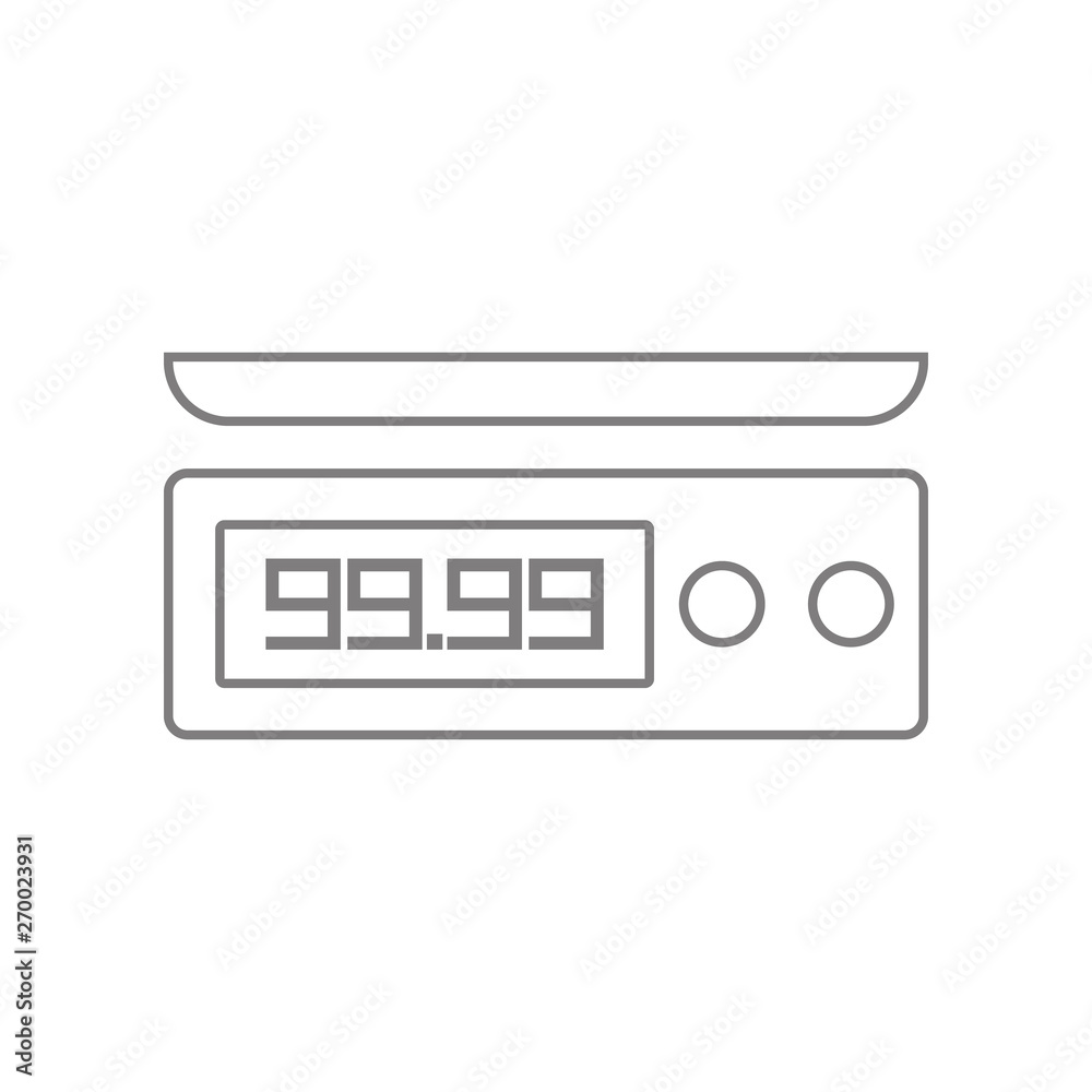 Electronic scales for products icon. Element of web for mobile concept and web apps icon. Outline, thin line icon for website design and development, app development Electronic scales for products icon. Element of web for mobile concept and web apps icon. Outline, thin line icon for website design and development, app development