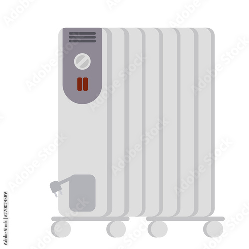 Electric radiator flat illustration on white