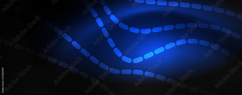 Smoky glowing waves in the dark. Dark abstract background with neon color light and wavy lines. Vector Smoky glowing waves in the dark. Dark abstract background with neon color light and wavy lines. Vector
