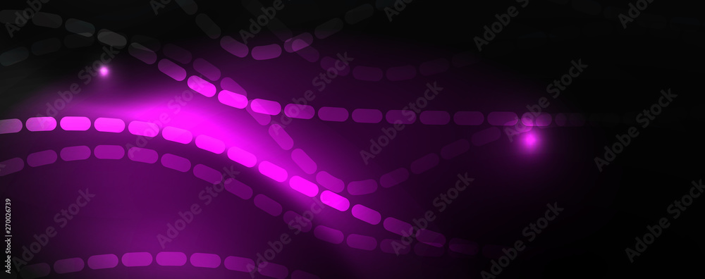 Smoky glowing waves in the dark. Dark abstract background with neon color light and wavy lines. Vector Smoky glowing waves in the dark. Dark abstract background with neon color light and wavy lines. Vector