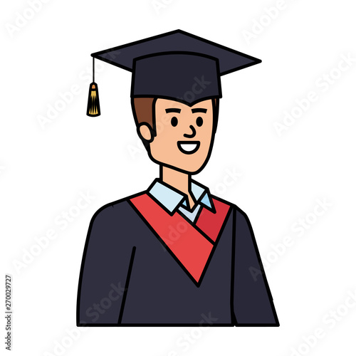 young man student graduated with hat