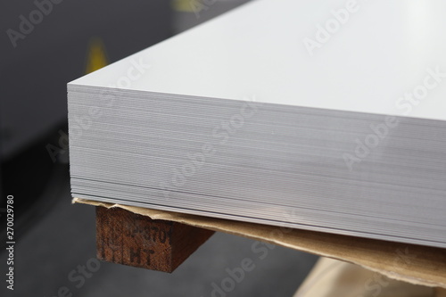 Stack of steel sheets ; ready to use photo