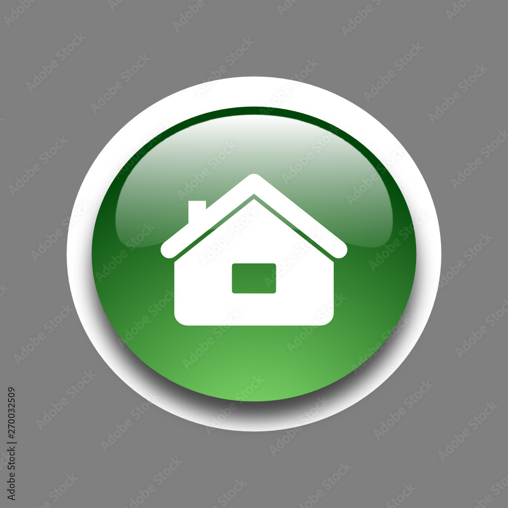 home glossy green icon on white background home glossy green icon on white background