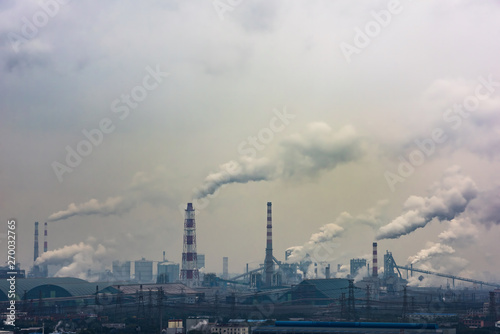 Aerial view of thermal power plant 