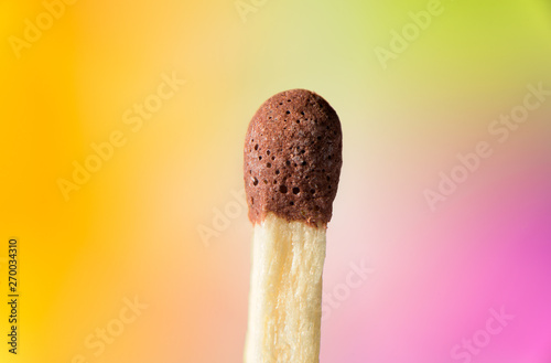 Close up macro of the head of a match