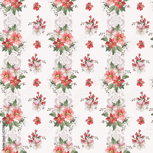 Seamless vintage floral pattern for gift wrap and fabric design