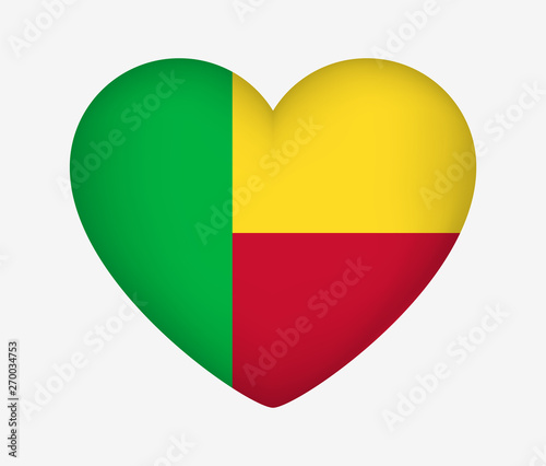 Heart Shaped National Flag of Benin. I Love My Country. Vector Illustration Free Download Heart Shaped National Flag of Benin. I Love My Country. Vector Illustration - GFXLoad