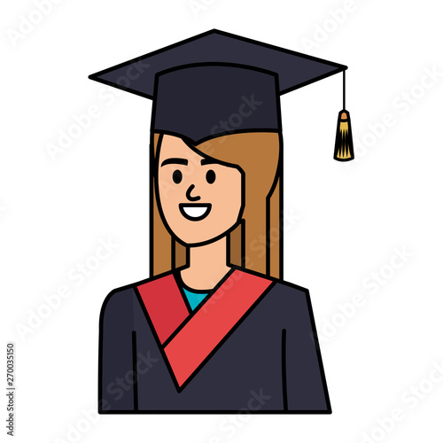 young woman student graduated character