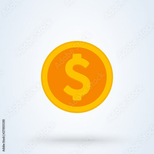 Vector money Icon. Payment system. Coins and Dollar cent Sign