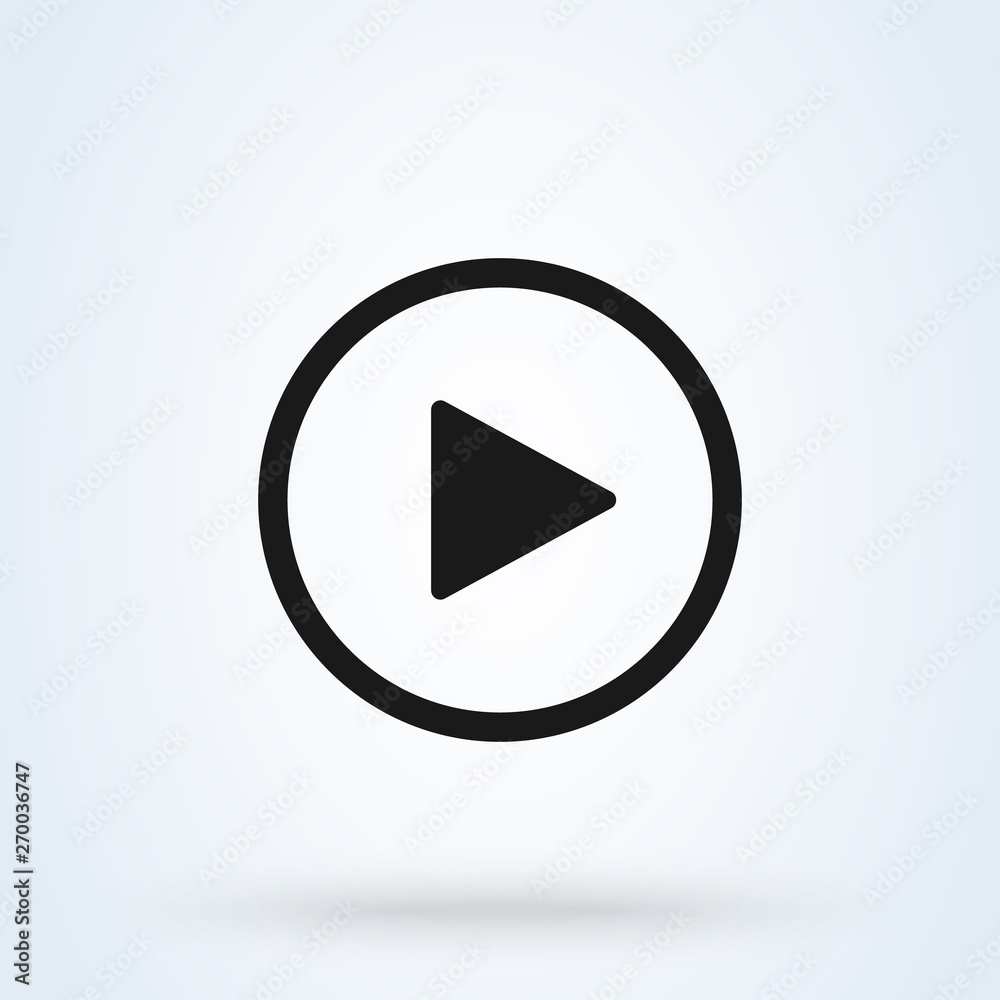 play button flat style. Vector illustration icon isolated on white background. play button flat style. Vector illustration icon isolated on white background.