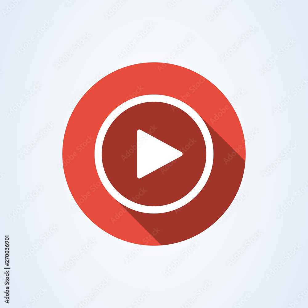 play button flat style. Vector illustration icon isolated on white background. play button flat style. Vector illustration icon isolated on white background.