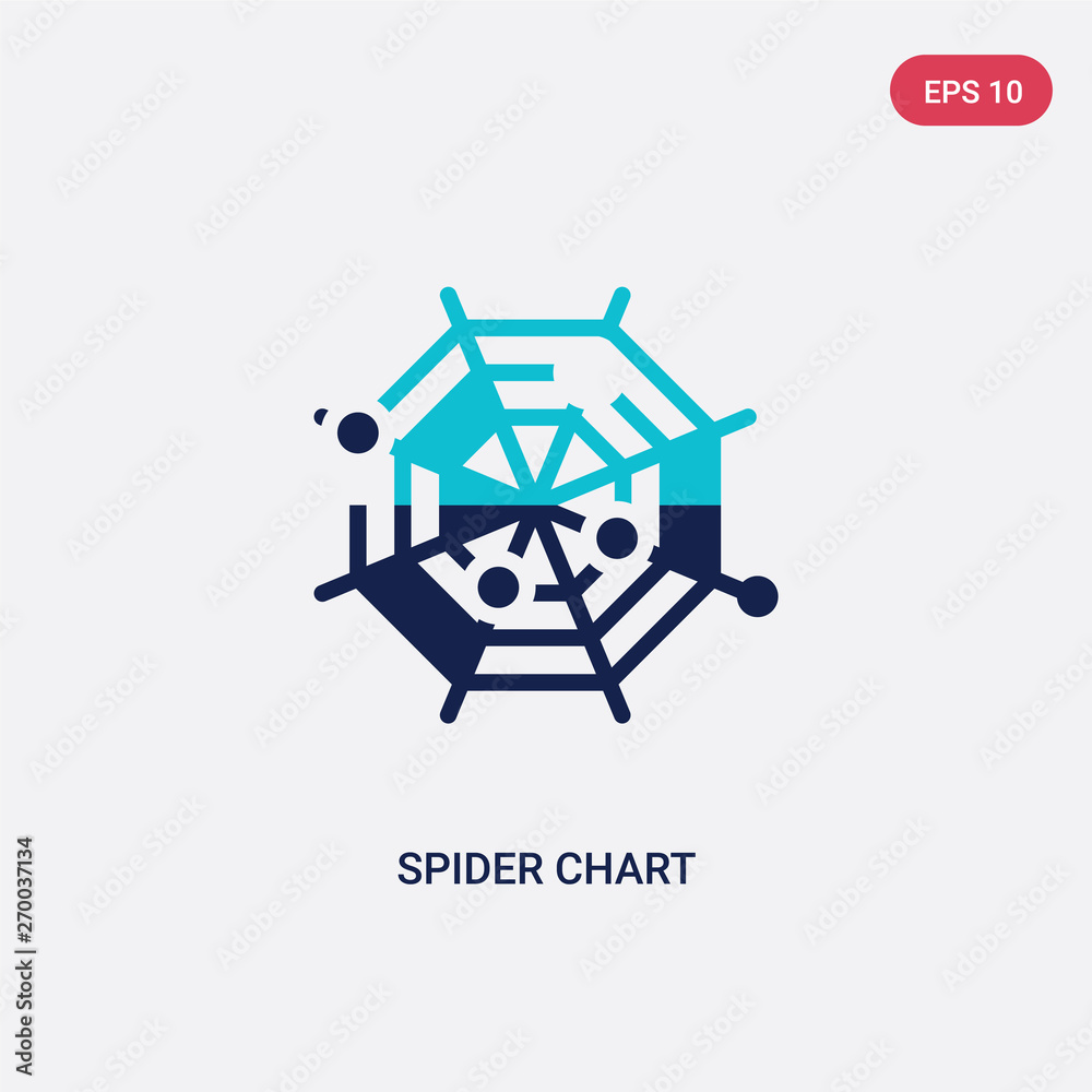 two color spider chart vector icon from business concept. isolated blue spider chart vector sign symbol can be use for web, mobile and logo. eps 10