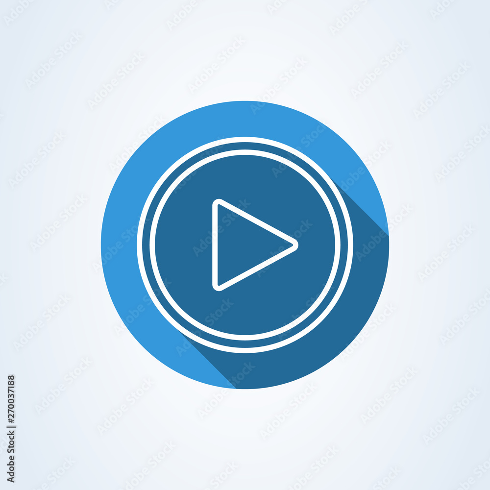 play button flat style. line art Vector illustration icon isolated on white background. play button flat style. line art Vector illustration icon isolated on white background.