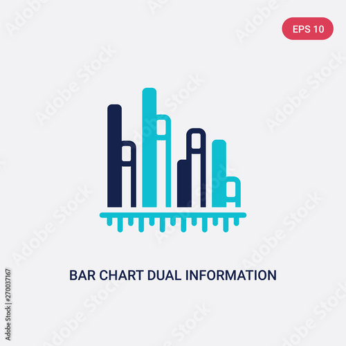two color bar chart dual information vector icon from business concept. isolated blue bar chart dual information vector sign symbol can be use for web, mobile and logo. eps 10
