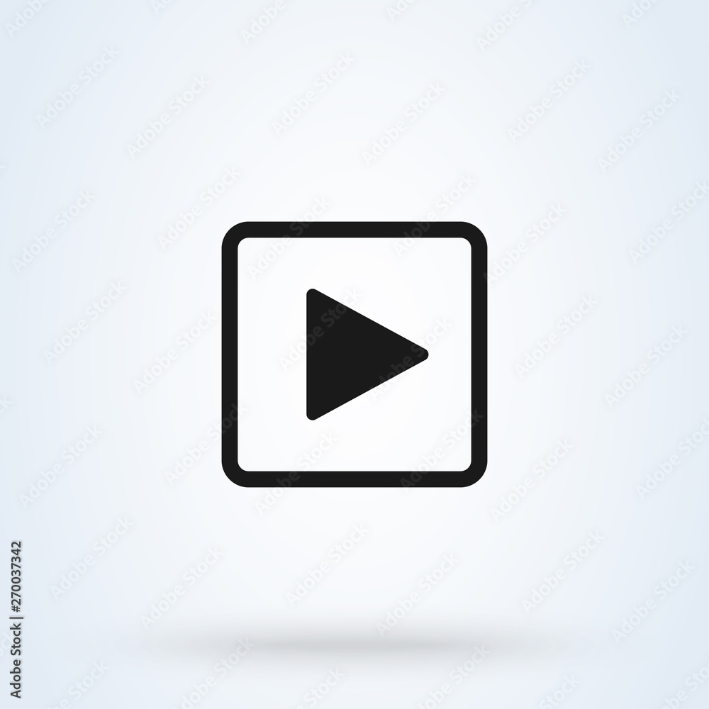 play button square. flat style. Vector illustration icon isolated on white background. play button square. flat style. Vector illustration icon isolated on white background.
