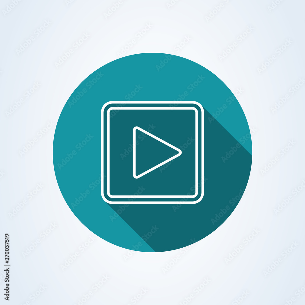 play button square. flat style. Vector line art illustration icon isolated on white background. play button square. flat style. Vector line art illustration icon isolated on white background.
