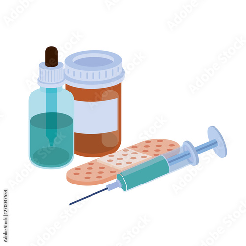 medicine drugs on white background